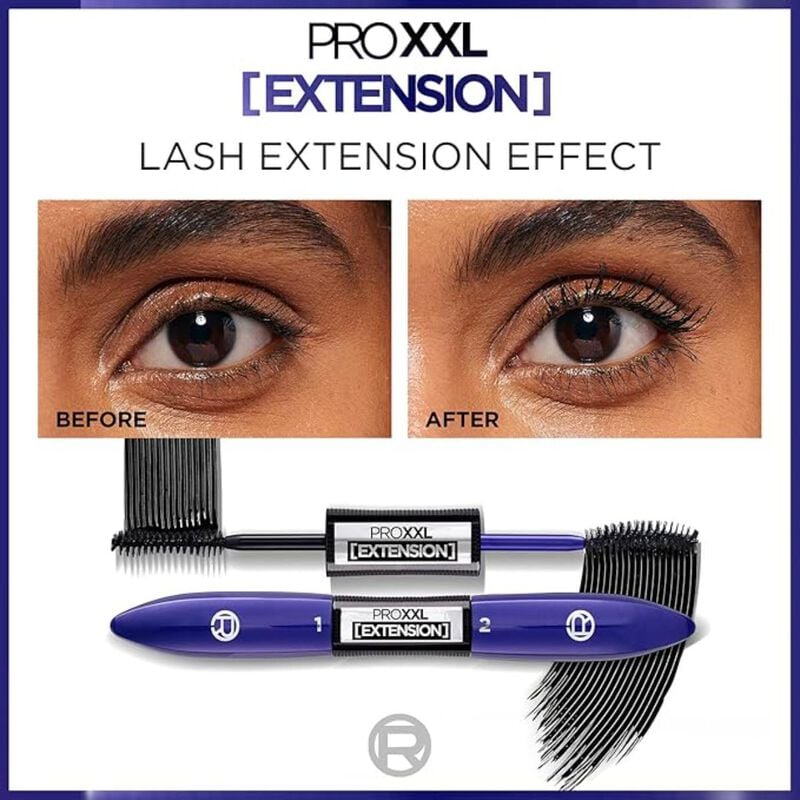 l'oreal paris l'oreal paris pro xxl extension mascara for eyelash extensions, black 12 ml