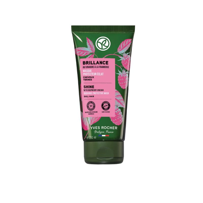 yves rocher radiance protective mask with raspberry vinegar for dull hair