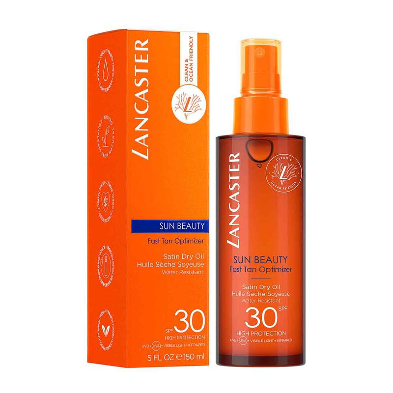 lancaster sun beauty fast tan optimizer satin dry oil spf30