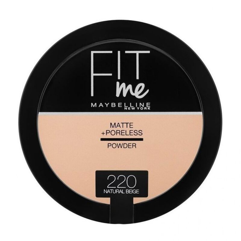 Fit Me Matte and Poreless Powder 220 Natural Beige maybelline new york fit me matte and poreless powder 220 natural beige