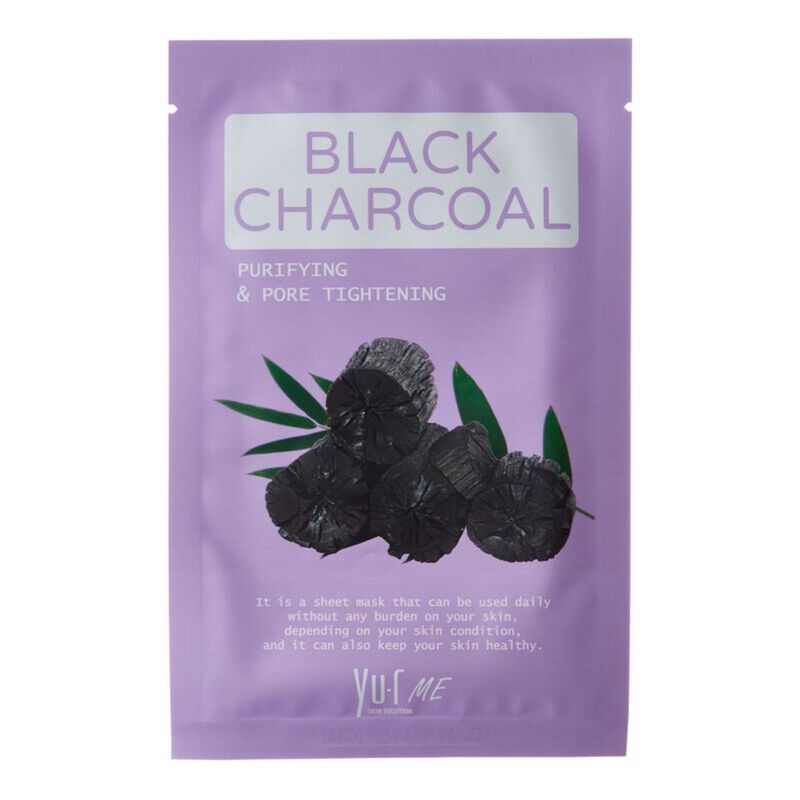 yurskin me black charcoal sheet mask