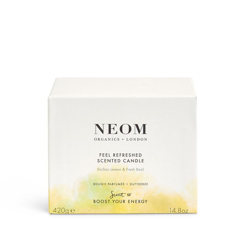 neom organics scented candle 3 wicks feel refreshed