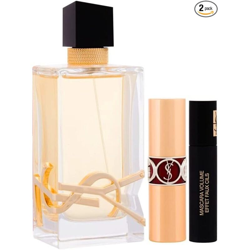 yves saint laurent libre eau de parfum 90ml gift set and rouge lipstick 3.g and mascara
