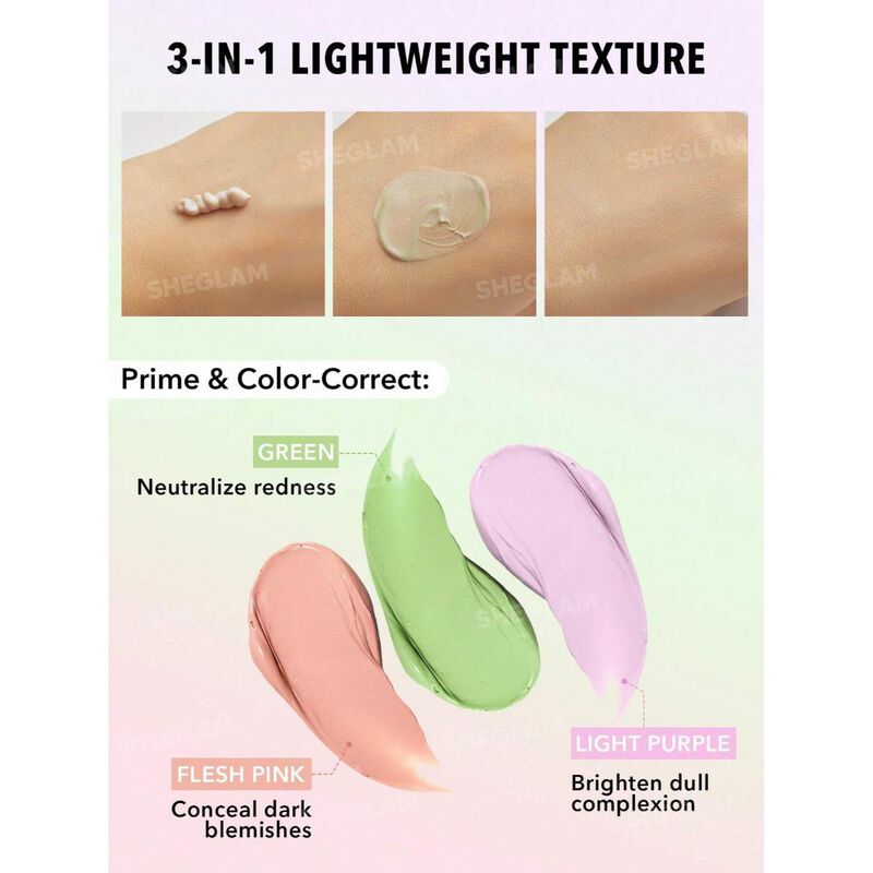 sheglam sheglam triple threat correcting primer 3 in 1 color pore