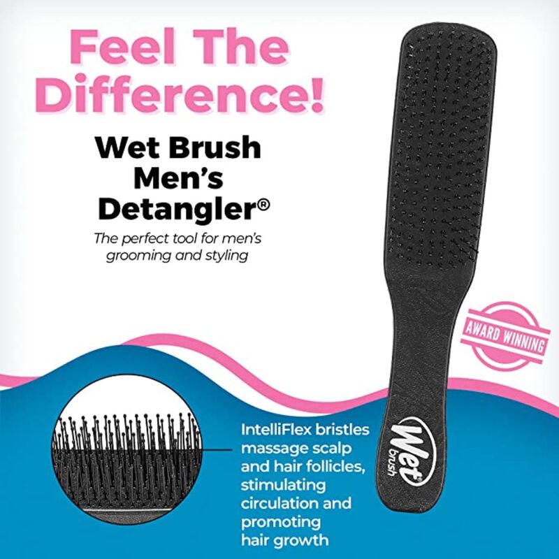 wet brush men's detangler brush, black