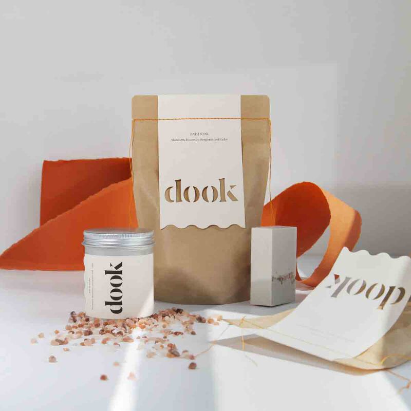 dooksoapedinburgh dook bath soak  mandarin, bergamot, rosemary & cedar bath salts  200g tin