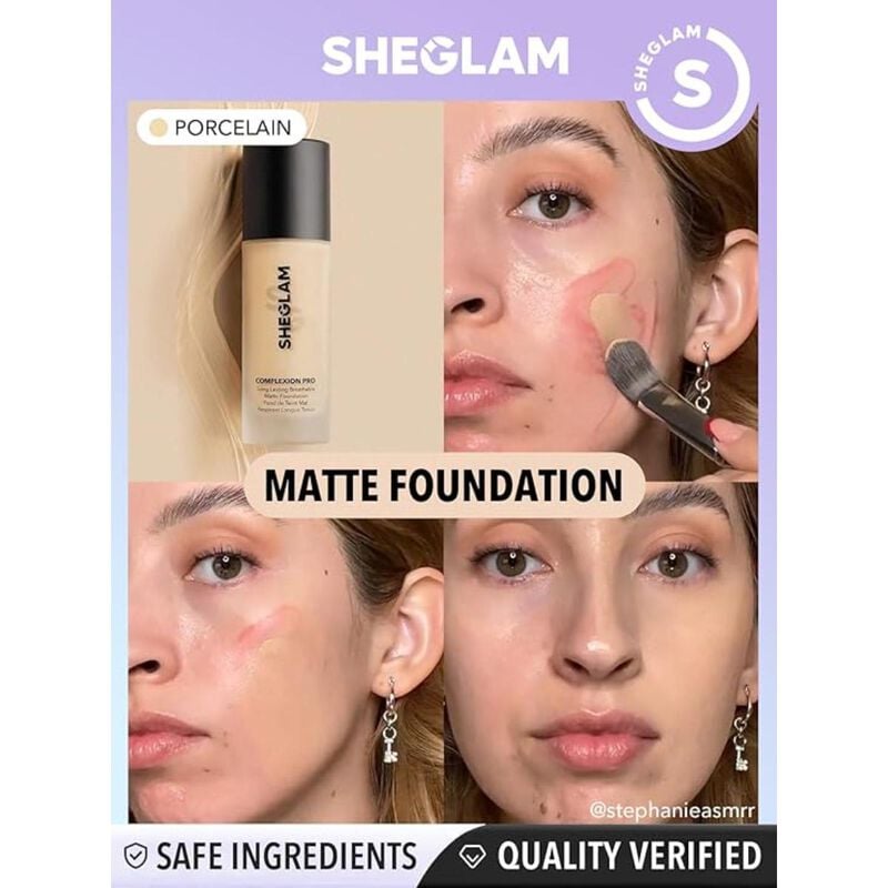 sheglam sheglam complexion pro matte foundation porcelain 30mi