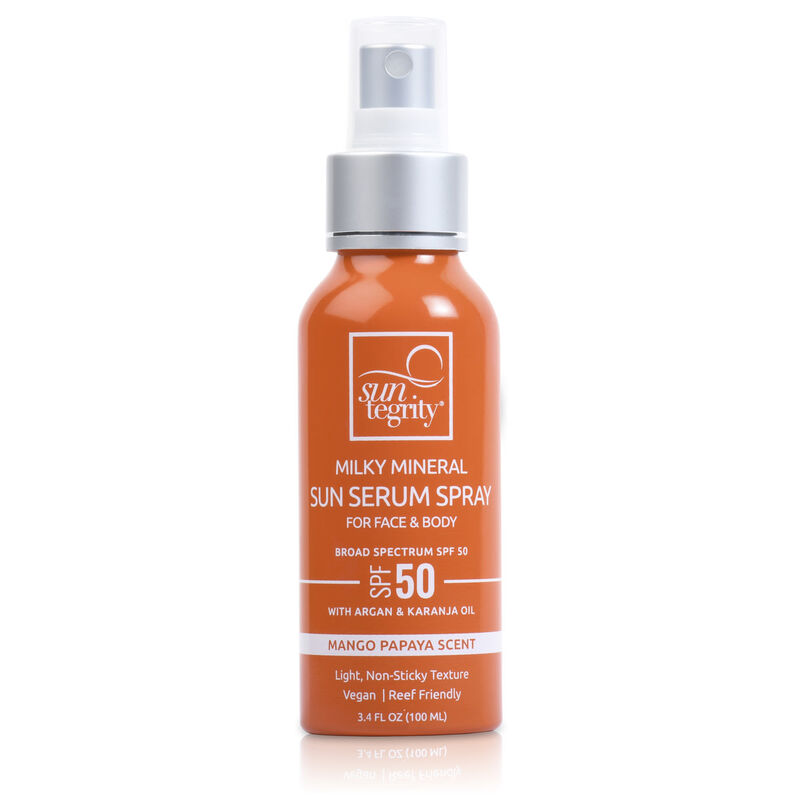 صنتجريتي spf 50 رذاذ سيروم الشمس المعدني اللبني واسع الطيف
