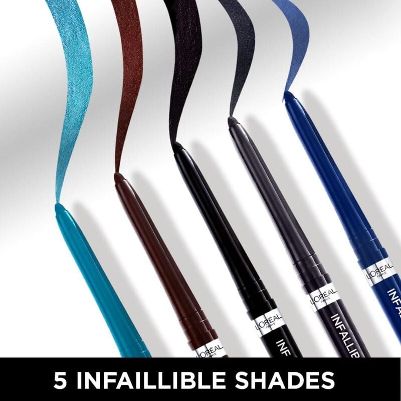 لوريال باريس قلم تحديد عيون جل اوتوماتيك انفاليبل جريب يدوم 36 ساعة من لوريال باريس، شبه دائم، اسود كثيف