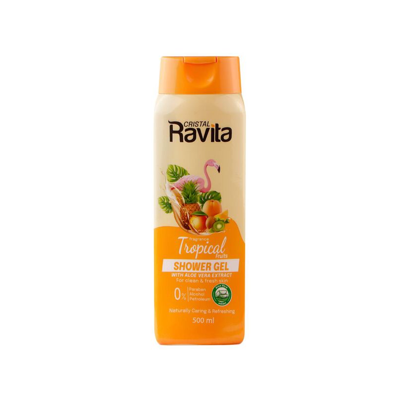 cristal ravita shower gel tropical fruits with aloe vera extract 500ml