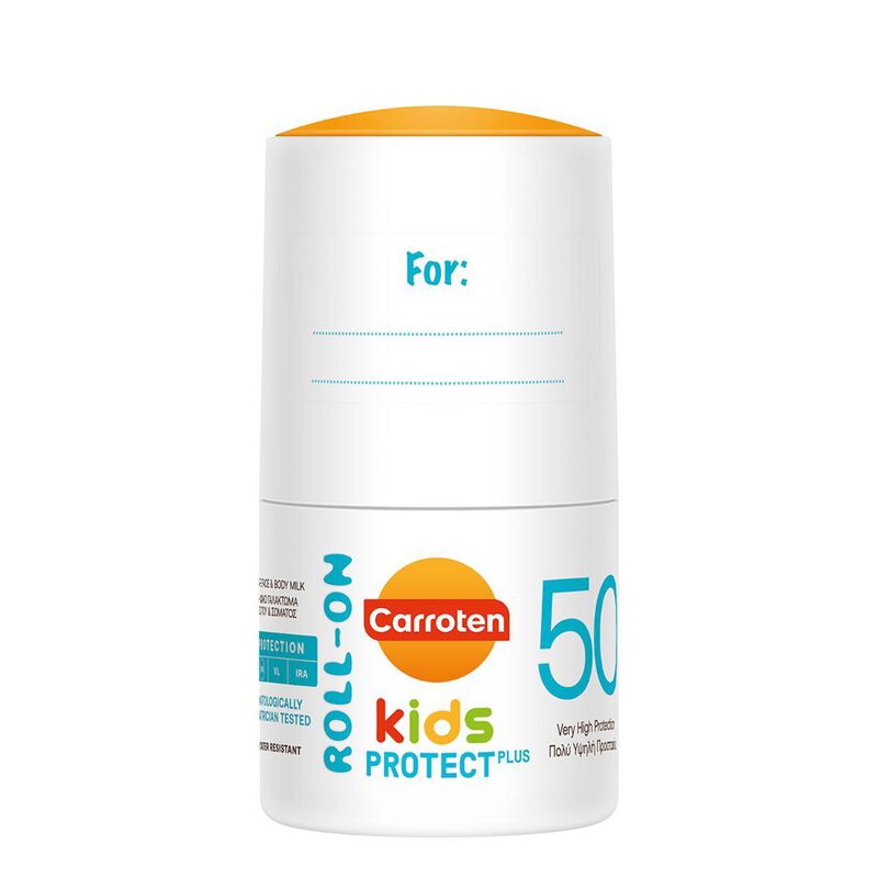 carroten carroten roll on kids spf50+ sun care face & body milk protect plus 50ml