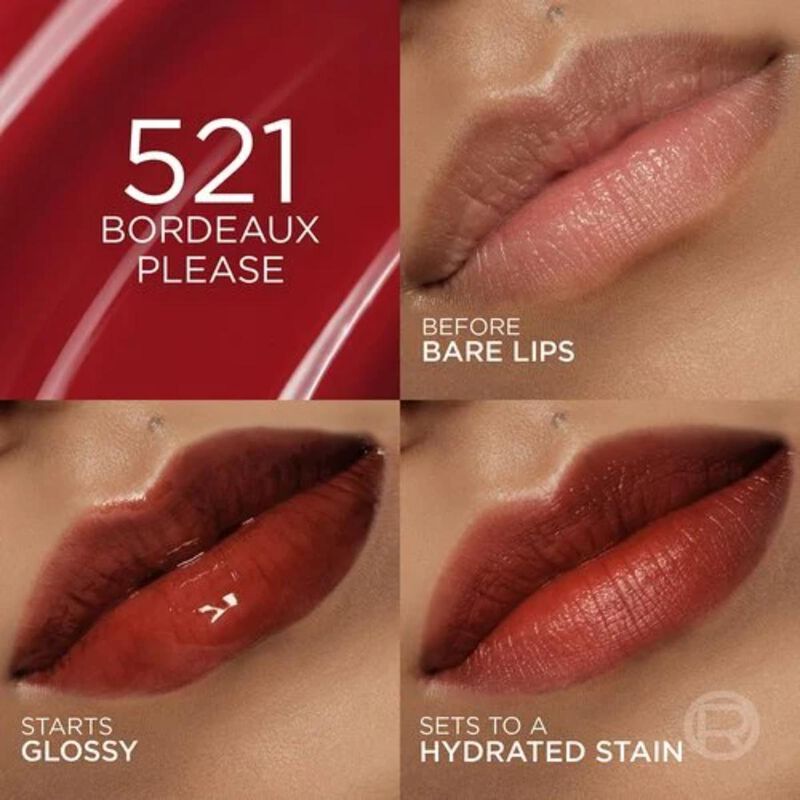 l'oreal paris hyaluron tint lip stain serum 521 bordeaux please
