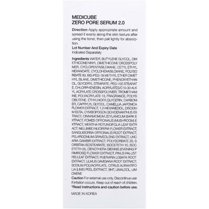 medicube medicube zero pore serum 2.0  37ml