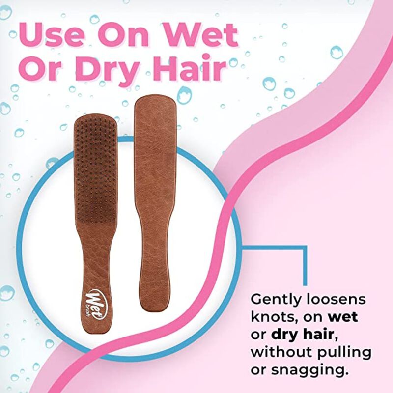 wet brush men's detangler brush, brown