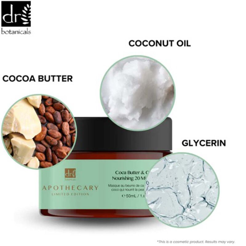 dr. botanicals cocoa butter and coconut nourishing 20 minute mask