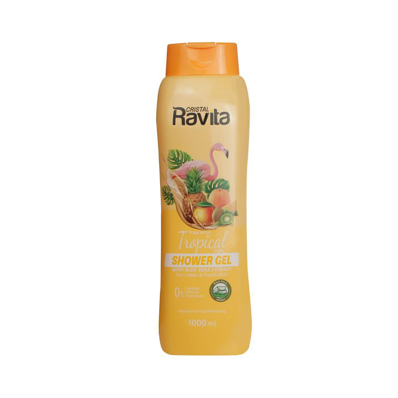 cristal ravita shower gel tropical fruits with aloe vera extract 1000ml