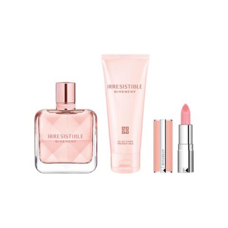 givenchy irresistible gift set eau de parfum 50 ml + body milk 75 ml + mini rose perfecto lip balm