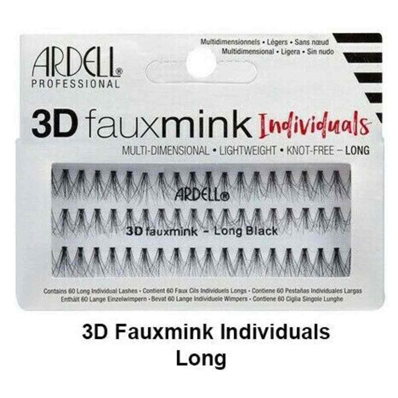 ardell 3d faux mink individuals false eyelashes long (knotted)