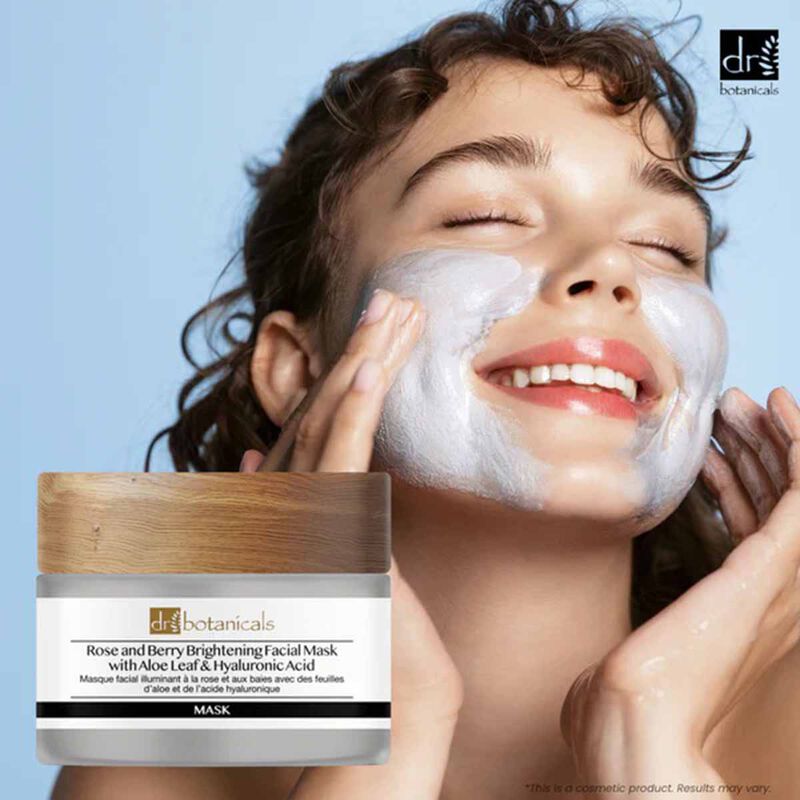 Rose And Berry Brightening Facial Mask With Aloe Leaf and Hyaluronic Acid dr. botanicals rose and berry brightening facial mask with aloe leaf and hyaluronic acid