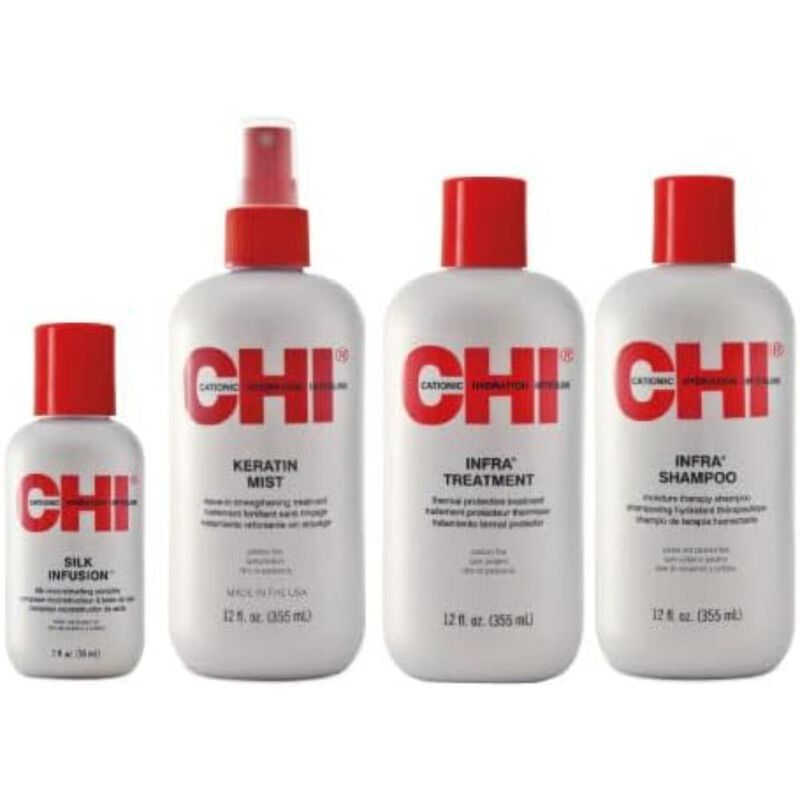 chi kit infra ( shampoo  treatment  keratin mist  silk in 59 ml . )