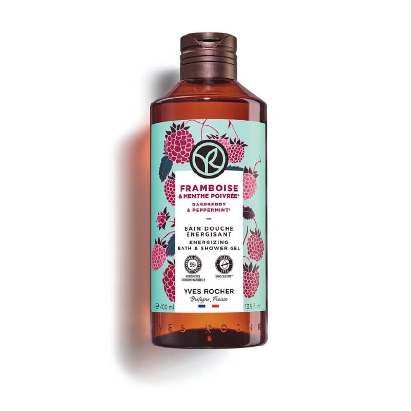 yves rocher raspberry & peppermint energizing bath & shower gel