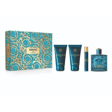 faces versace eros eau de parfum 100ml   after shave 75ml   shower gel 75ml   travel spray 10ml