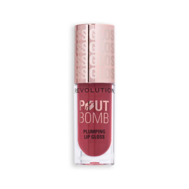 revolution plumping lip gloss pout bomb mauve pink