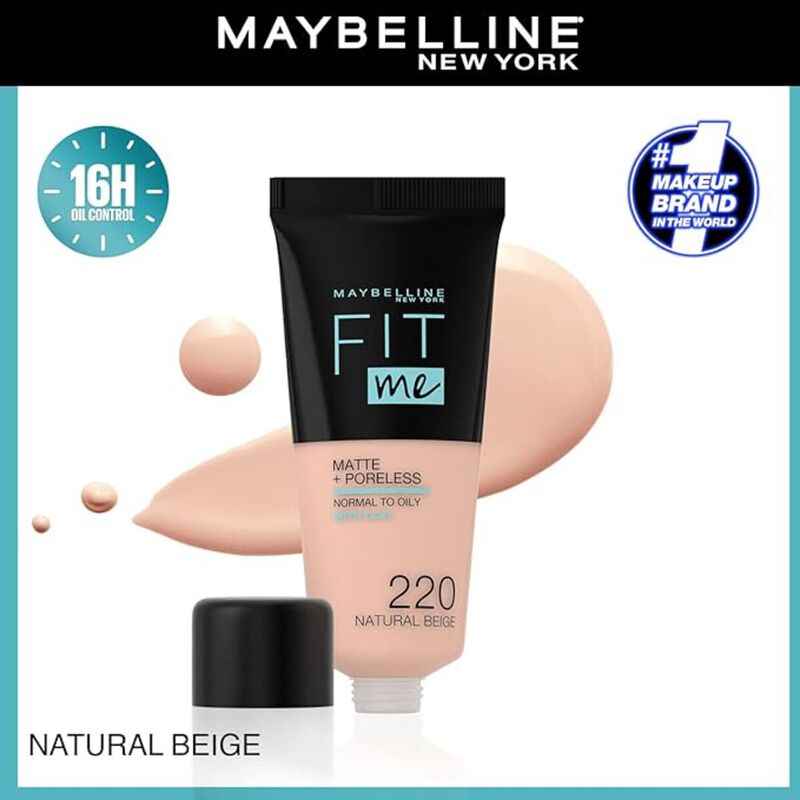maybelline new york كريم أساس فيت مي غير لامع  220 بيج طبيعي