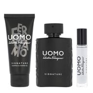 SET Ferragamo Uomo Signature H EDP 100ML + EDP 10ML + S.G 100ML faces set ferragamo uomo signature h edp 100ml   edp 10ml   s g 100ml