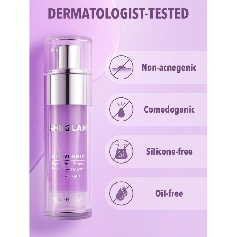 sheglam sheglam good grip hydrating primer blueberry + aha oil control moisturizing