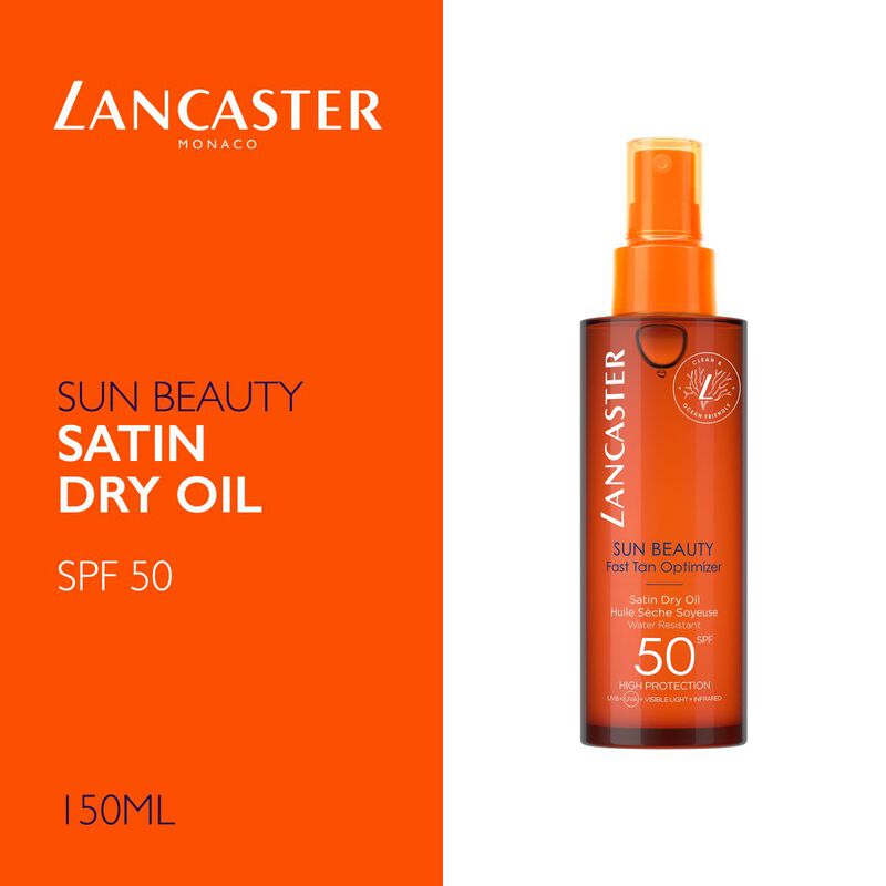 lancaster sun beauty fast tan optimizer satin dry oil spf50