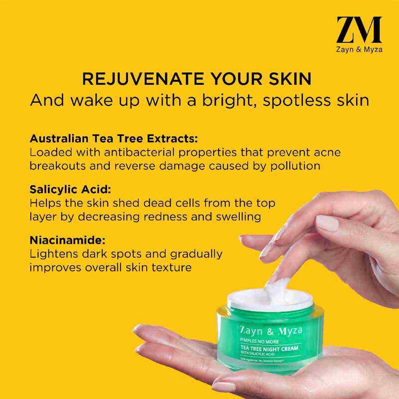 Tea Tree Night Cream with Niacinamide zayn and mayza tea tree night cream with niacinamide
