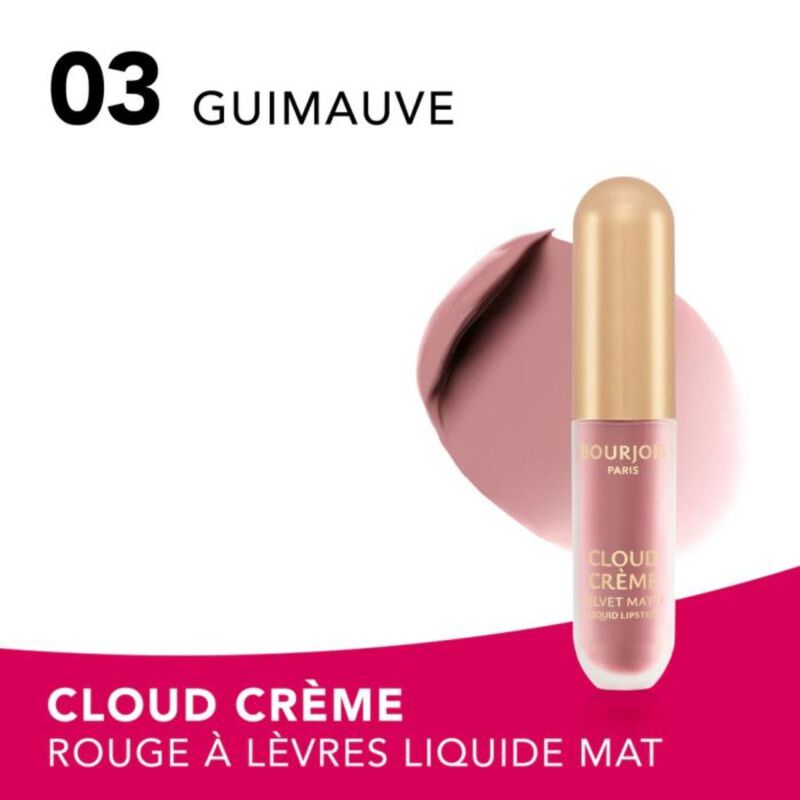 bourjois cloud creme velvet matte liquid lipstick  03  guimauve