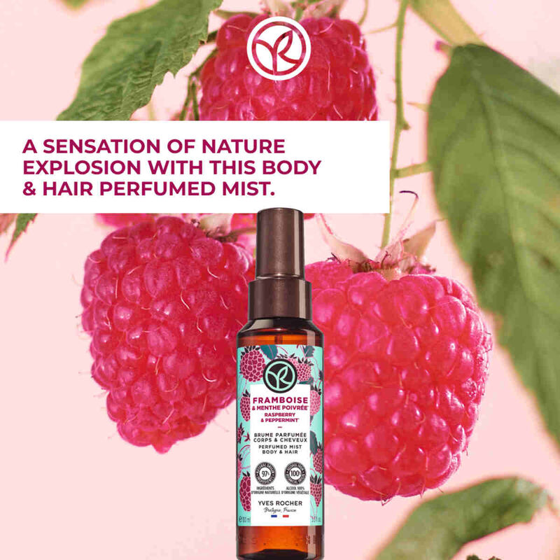 yves rocher perfumed body and hair mist raspberry