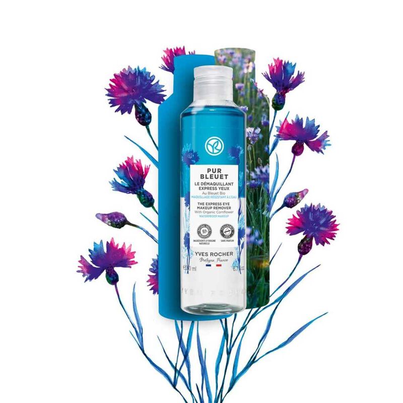 yves rocher the express eye makeup remover pur bleuet  200ml