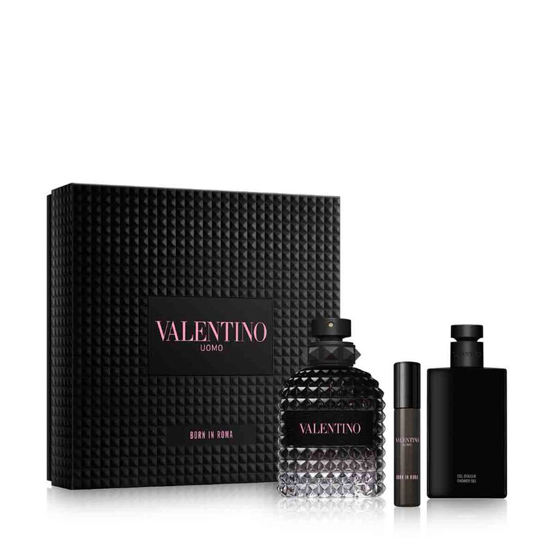 valentino uomo born in roma eau de toilette set for men with a travel size fragrance