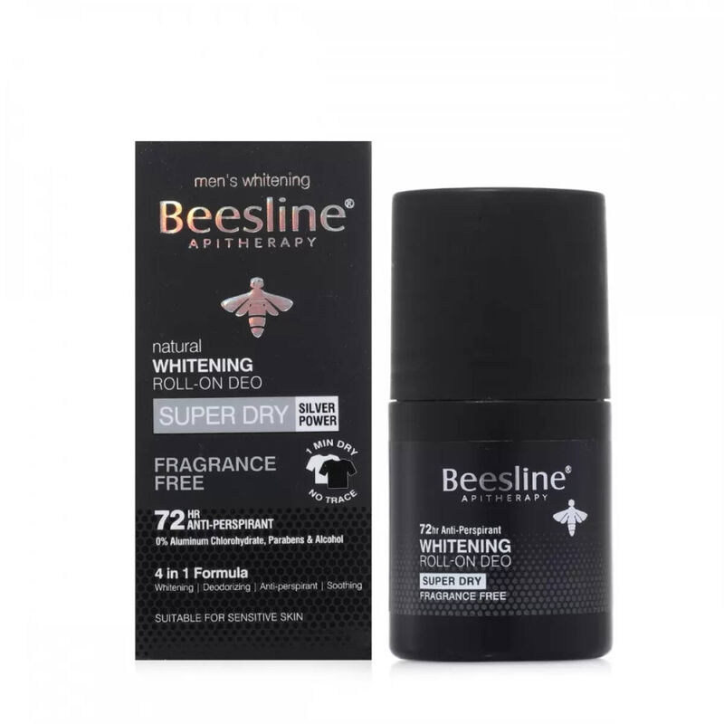 beesline beesline whitening roll on deodorant (men) super dry  silver power frag free