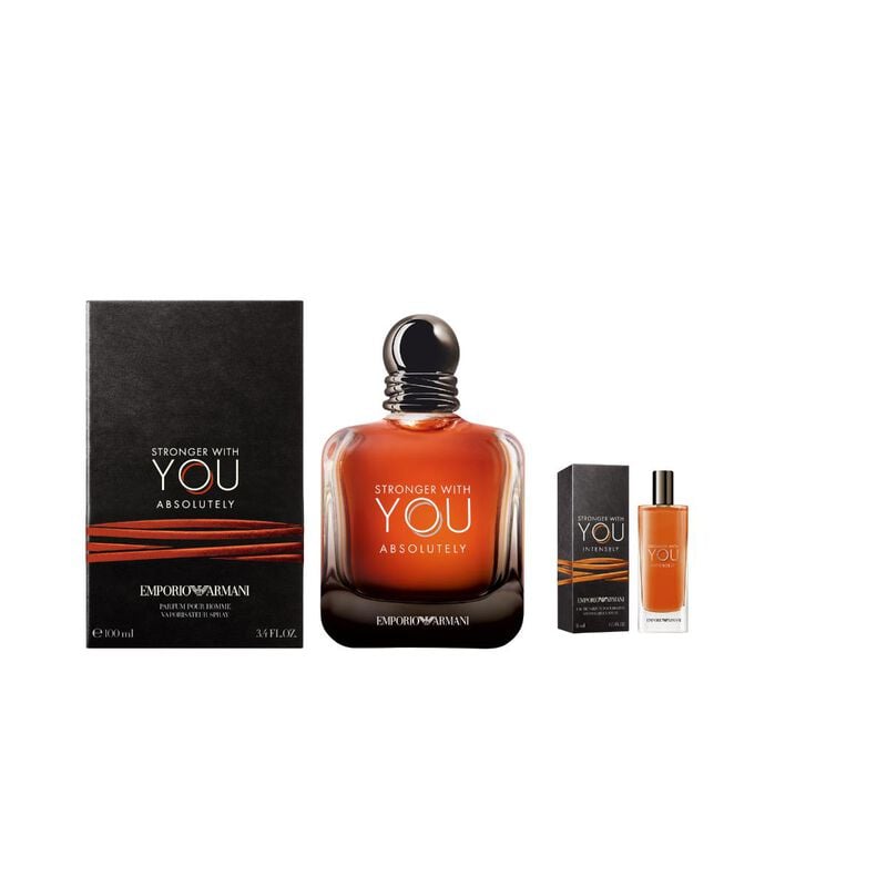 armani beauty stronger with you absolutely 100 ml + stronger with you intensely 15ml