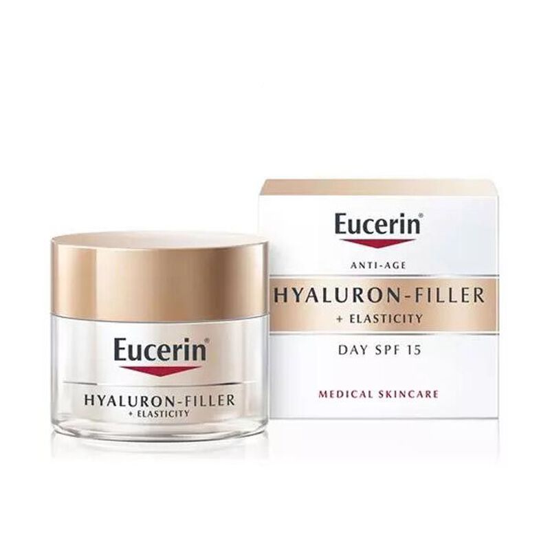 eucerin كريم النهار تعزيز المرونة مع عامل حماية 15 + فيلر الهيالورون 50 مل
