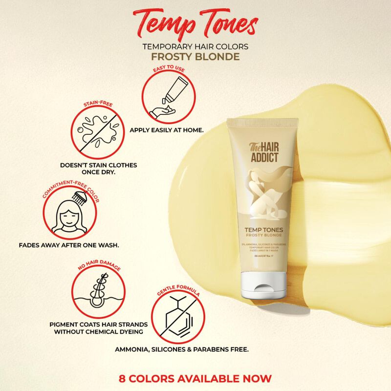 hair addict the hair addict temp tones – frosty blonde 88 ml