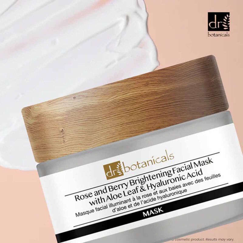 Rose And Berry Brightening Facial Mask With Aloe Leaf and Hyaluronic Acid dr. botanicals rose and berry brightening facial mask with aloe leaf and hyaluronic acid