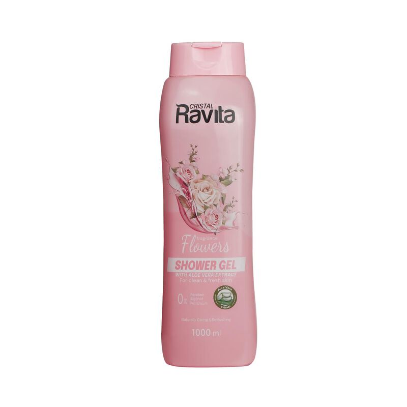 cristal ravita shower gel flowers with aloe vera extract 1000ml