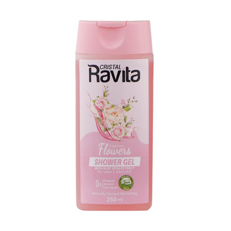 cristal ravita shower gel flowers with aloe vera extract 250ml