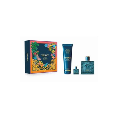 فيرساتشي إيروس بور أوم أو دو تواليت 100 مل + جل استحمام منعش 150 مل + عطر مصغر أو دو تواليت 5 مل faces فيرساتشي إيروس بور أوم أو دو تواليت 100 مل جل استحمام منعش 150 مل عطر مصغر أو دو تواليت 5 مل