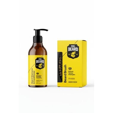 faces beard care bundle  beard shampoo   conditioner   brush