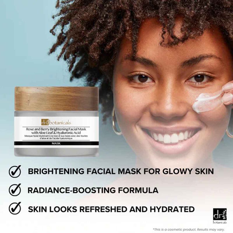 Rose And Berry Brightening Facial Mask With Aloe Leaf and Hyaluronic Acid dr. botanicals rose and berry brightening facial mask with aloe leaf and hyaluronic acid