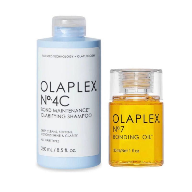 olaplex no4c bond maintenance clarifying shampoo x bonding oil no 7