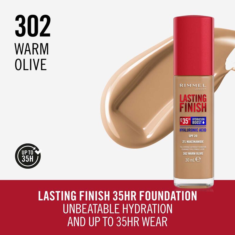 Lasting Finish Full Coverage Lightweight Foundation 302 rimmel lasting finish full coverage lightweight foundation 302