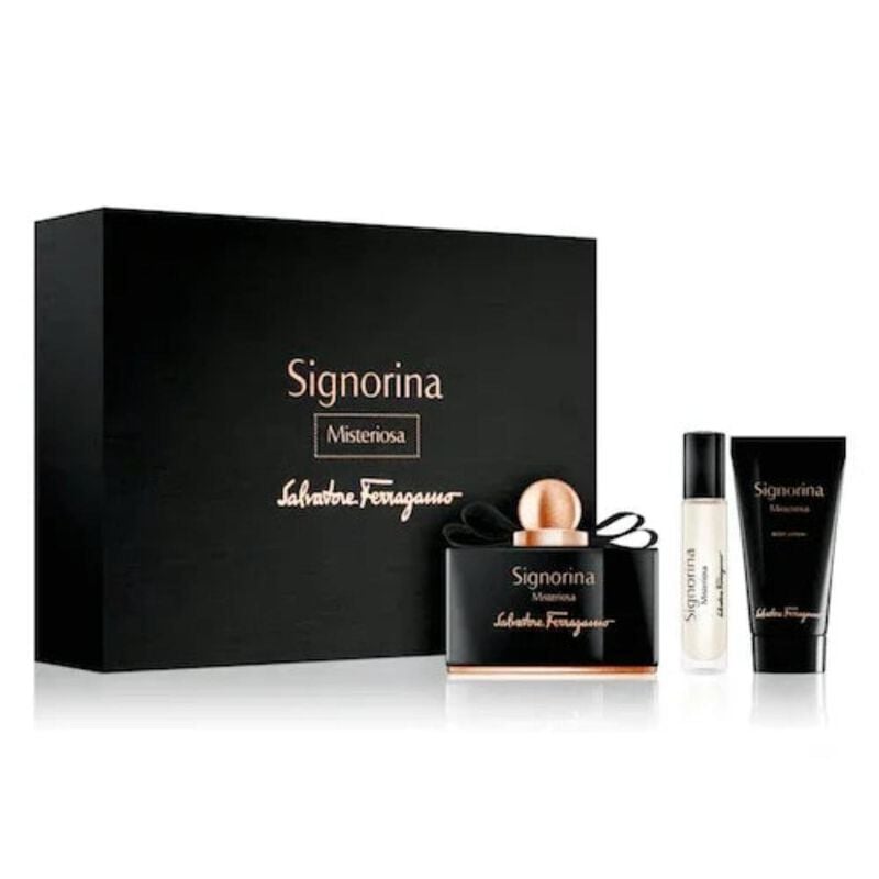 salvatore ferragamo set ferragamo signorina misteriosa f edp 100ml + edp 10 + b.l 50ml