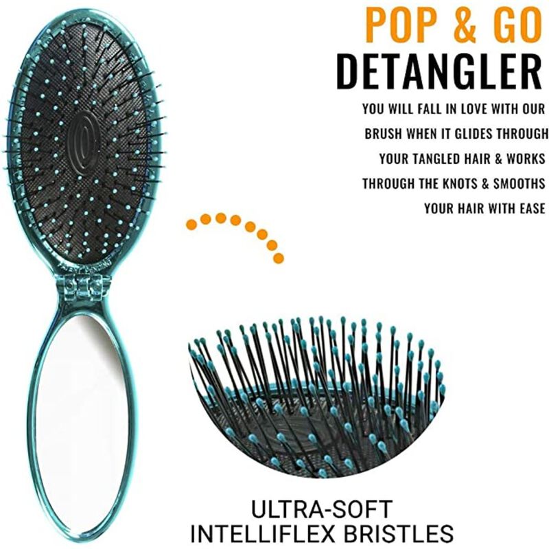 Pop and Go Detangler Hair Brush- Teal wet brush pop and go detangler hair brush teal
